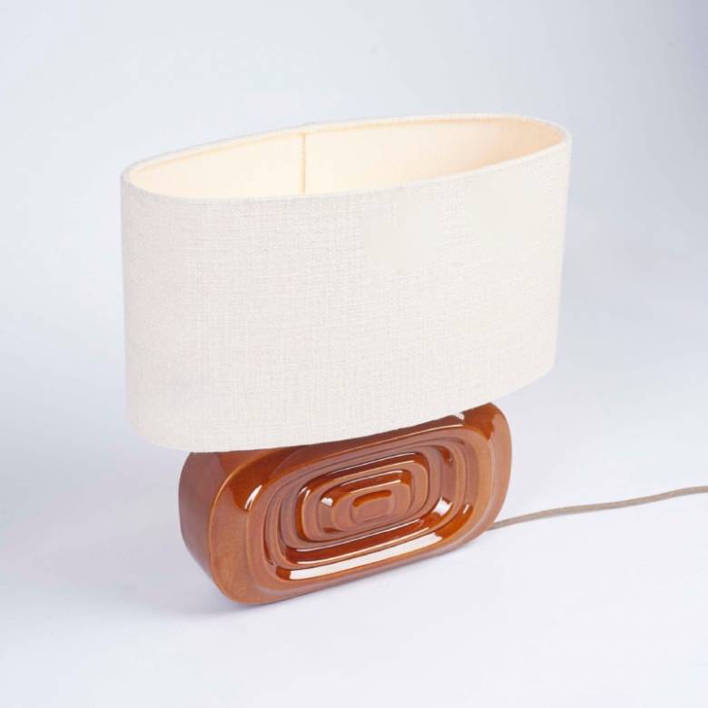 Lexi Ceramic Table Lamp In Caramel With Shade