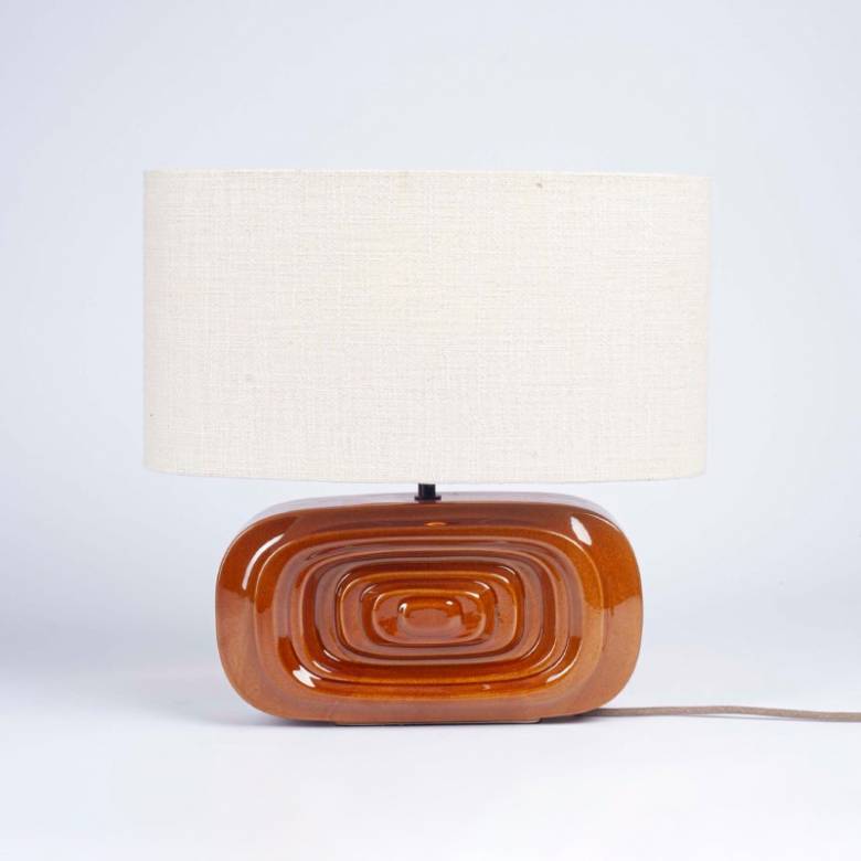 Lexi Ceramic Table Lamp In Caramel With Shade