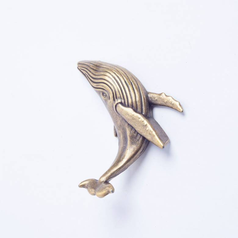 Metal Whale Hook In Gold