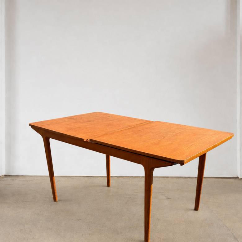 Mid Century Teak Extending Dining Table By H.W. Klein For Bramin