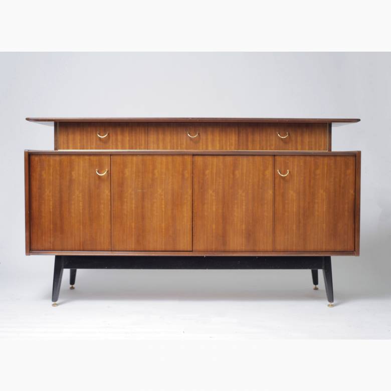 Mid-century G-Plan Tola and Black Sideboard T914 by E. Gomme