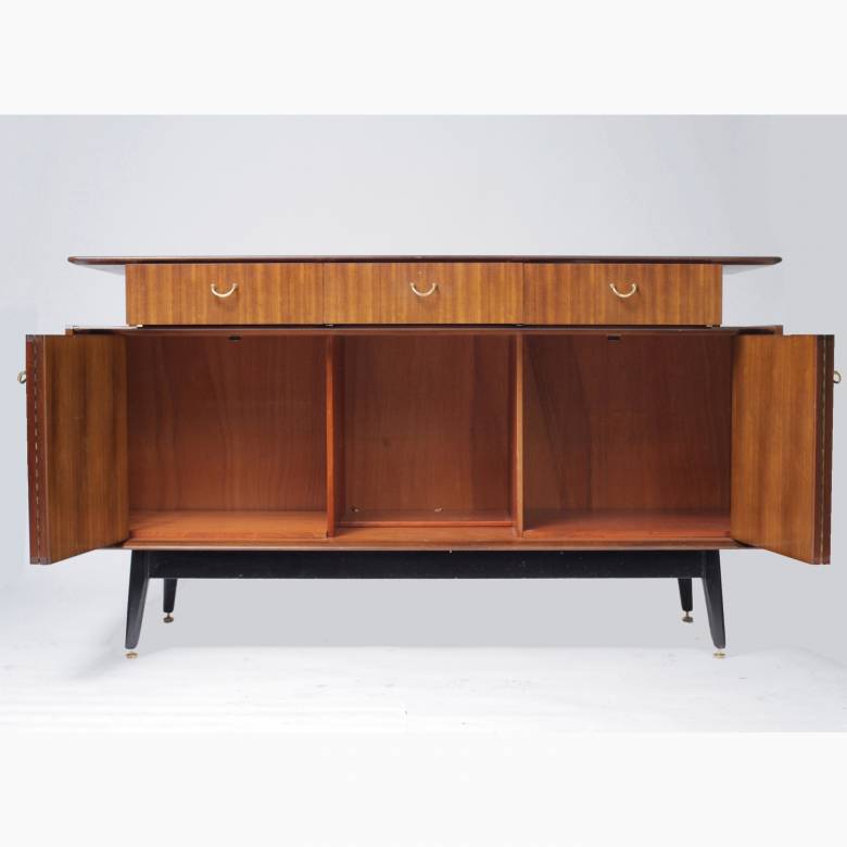 Mid-century G-Plan Tola and Black Sideboard T914 by E. Gomme
