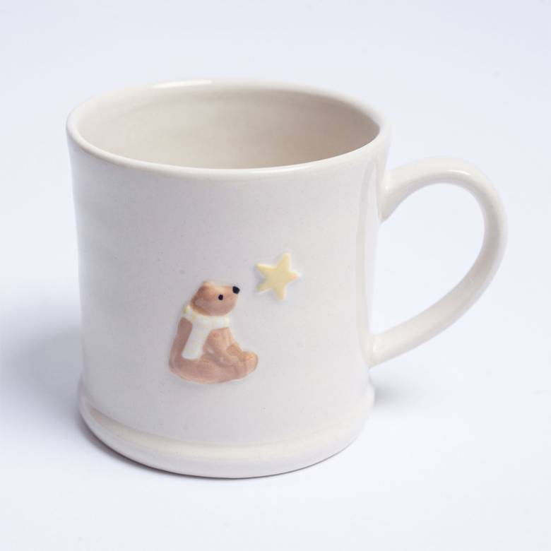 Mini Teddy Bear With Star Ceramic Mug H: 10cm