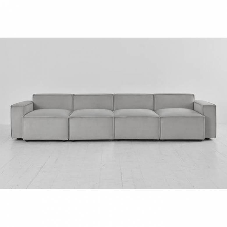 Swyft Model 03 - 4 Seater Sofa - Velvet Light Grey