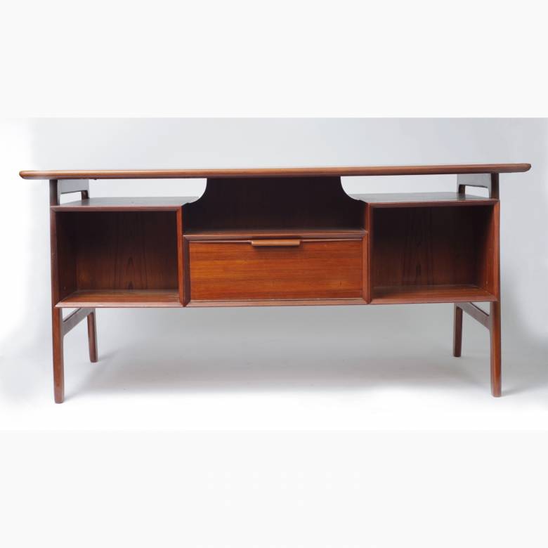 1960s Danish Teak Desk Model 75, By Gunni Omann