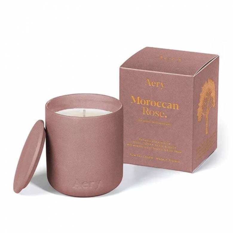 Moroccan Rose - Scented Candle In Clay Pot By Aery