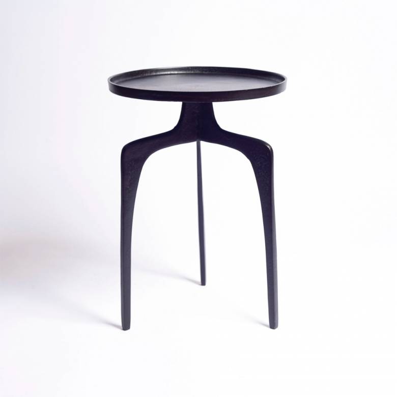 Neila Side Table In Black Bronze Metal 38cm x 54cm