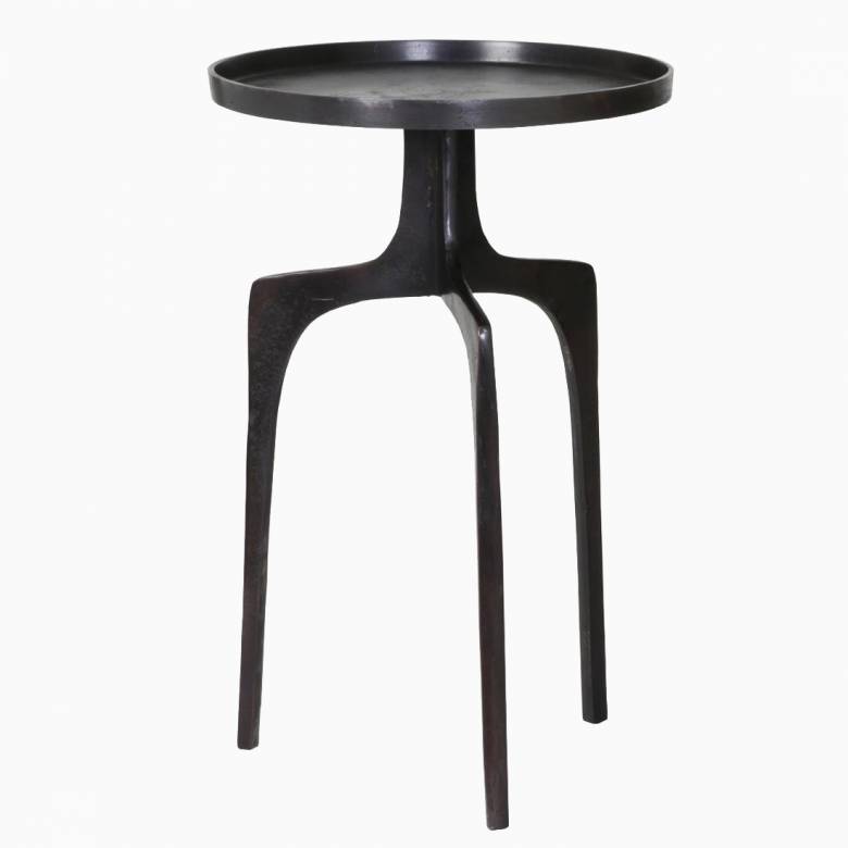 Neila Side Table In Black Bronze Metal 41x63cm