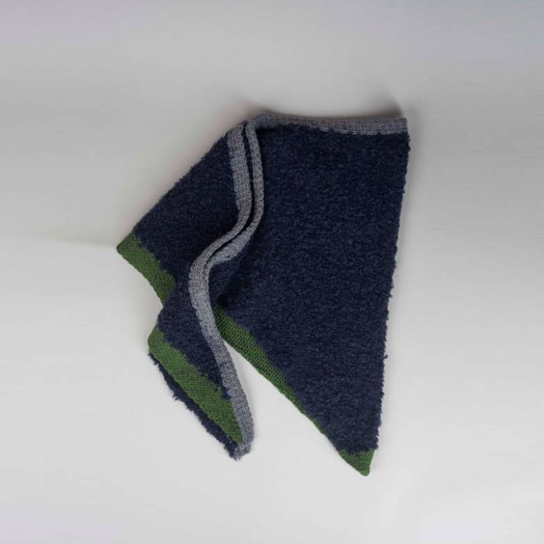Night Blue Asta Triangle Alpaca Scarf