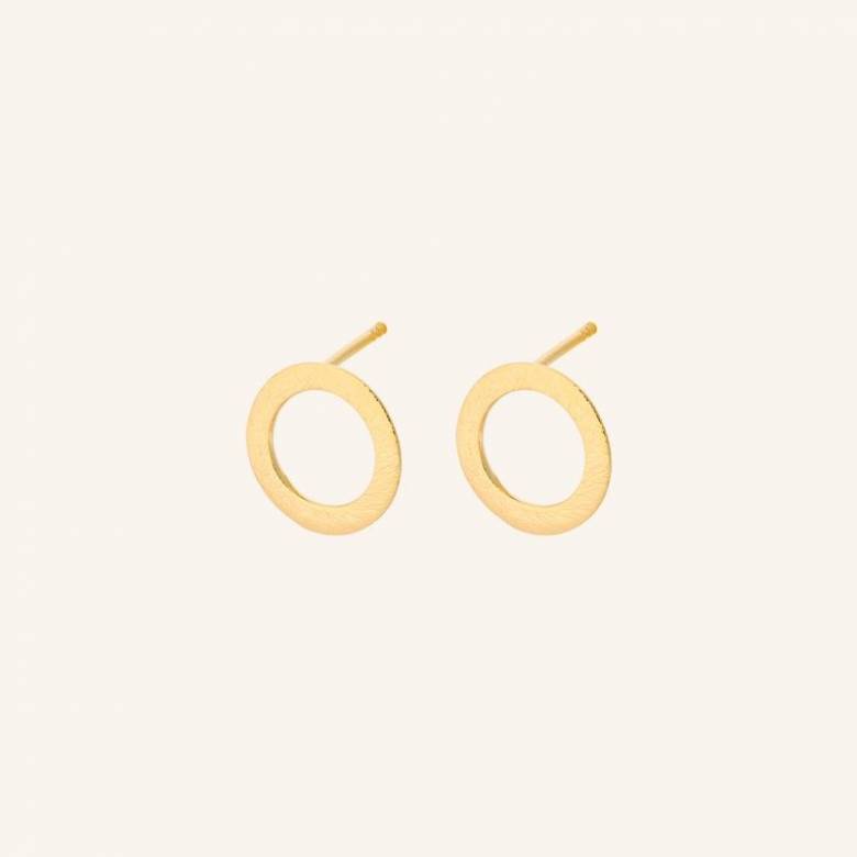 Open Coin Stud Earrings In Gold By Pernille Corydon