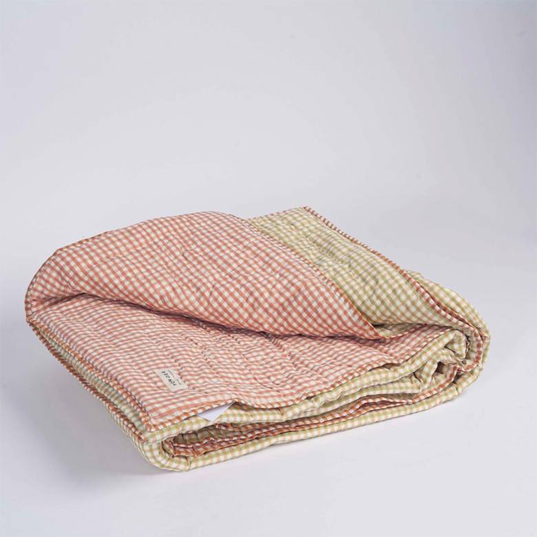 Organic Cotton Bedspread Quilt In Dusty Rose - Double