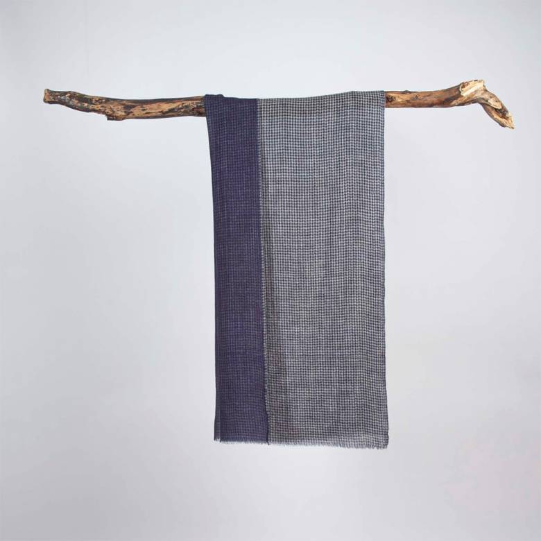 Port Issac Reversible Check Wool Scarf By Jo Edwards