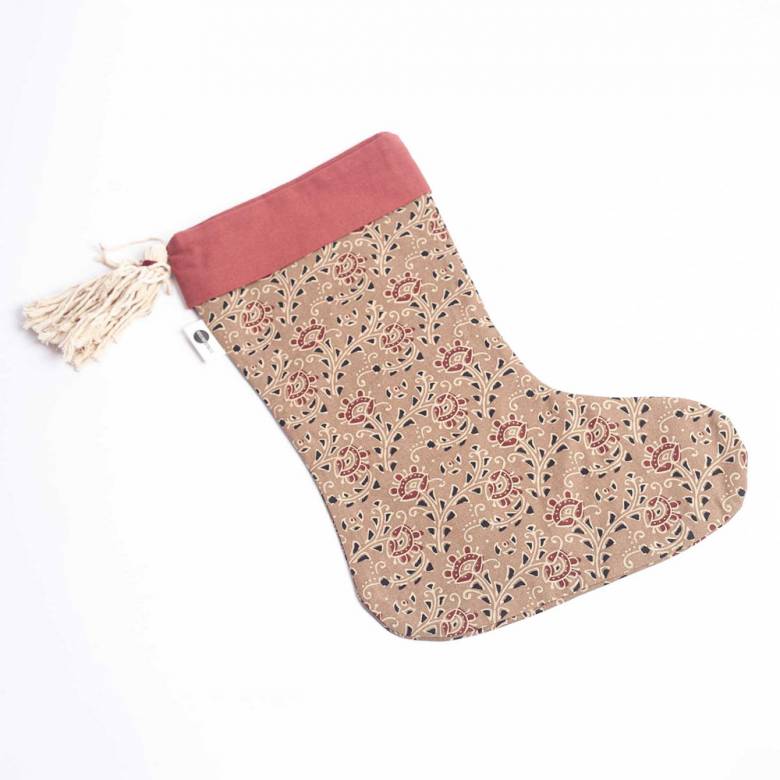 Printed Cotton Christmas Stocking - Various Patterns