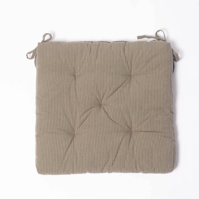 Printed Seat Pad Cushion In Striped Jade