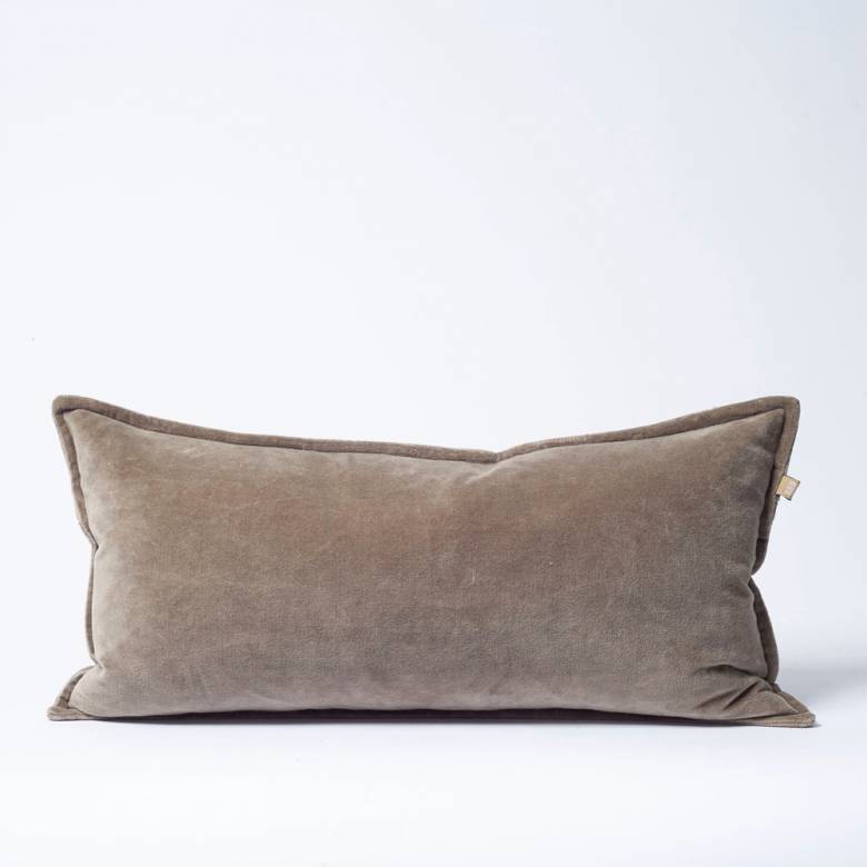 Rectangular Velvet Cushion In Sage 30x60cm