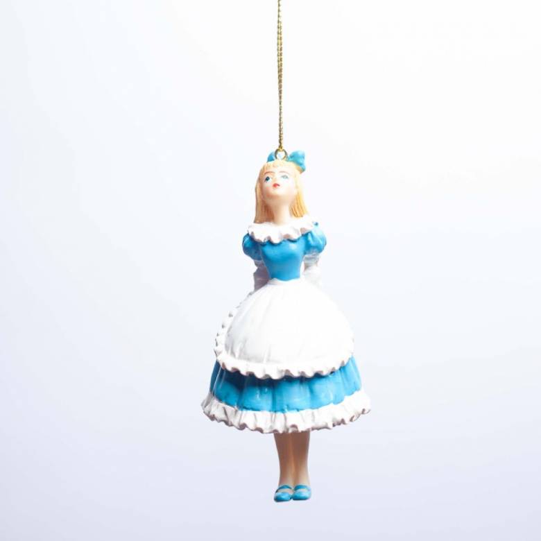 Resin Alice In Wonderland With Key Hanging Christmas Decoration