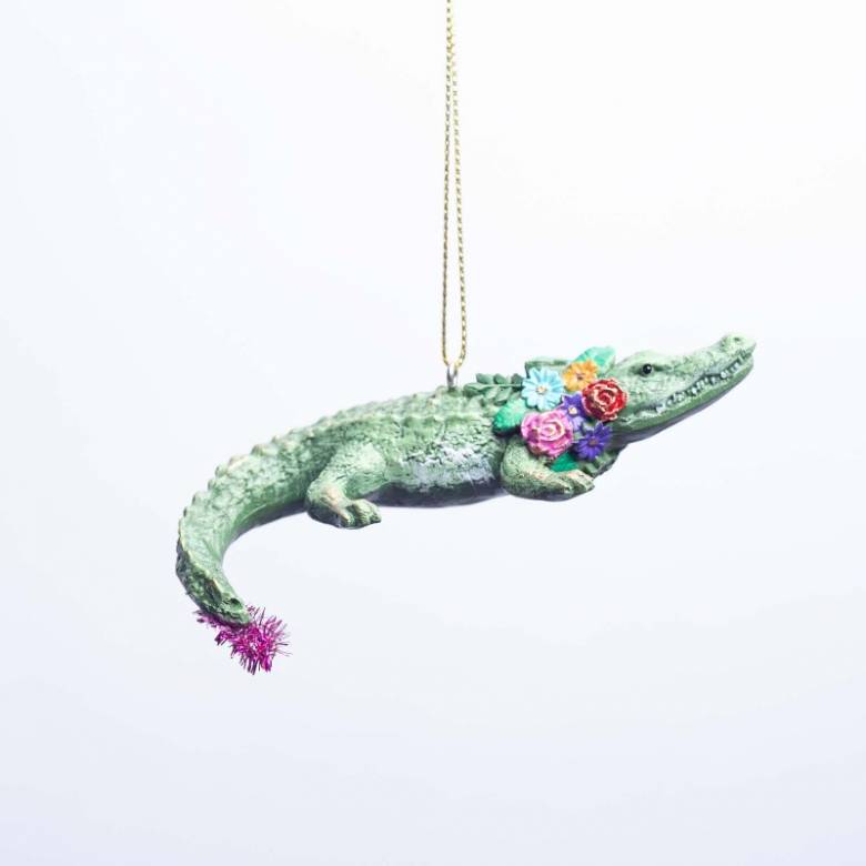 Resin Carnival Crocodile Hanging Christmas Decoration