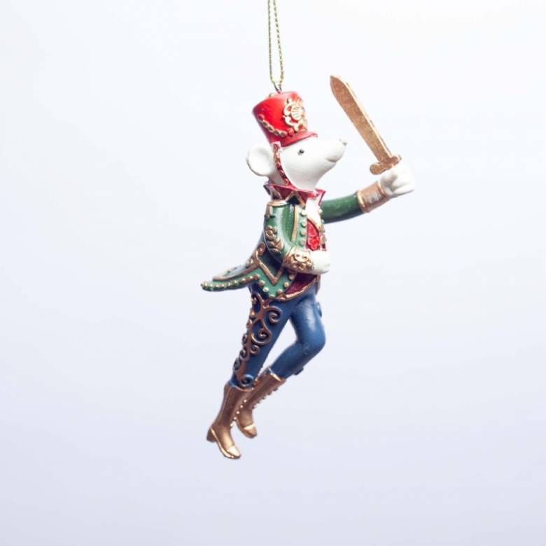 Resin Soldier Mouse Hanging Christmas Decoration