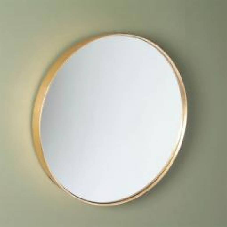 Large Round Gold Rimmed Mirror - 51cm