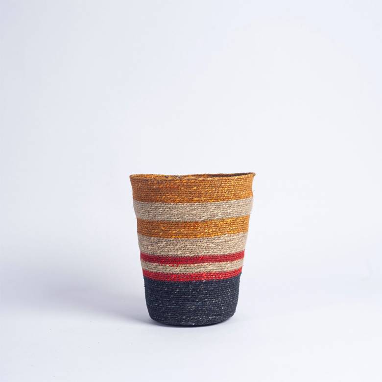 Seagrass Waste Paper Basket in Tuscan & Guardsman