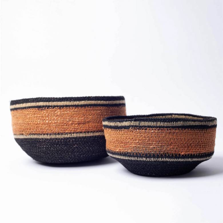 Set Of 2 Seagrass Bowl Baskets In Sandstone