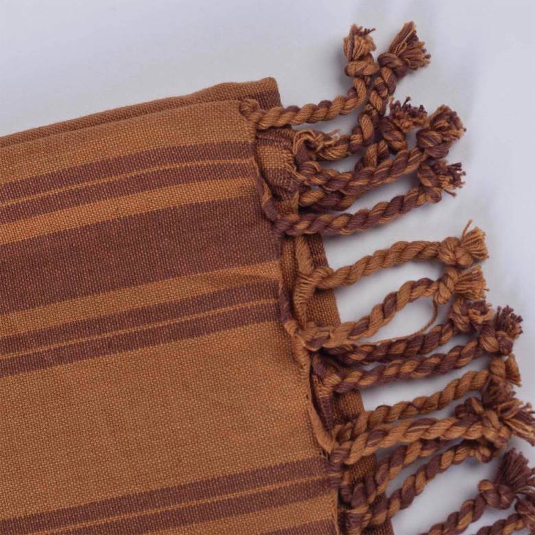 Set Of 2 Tea Towels In Brown Stripe