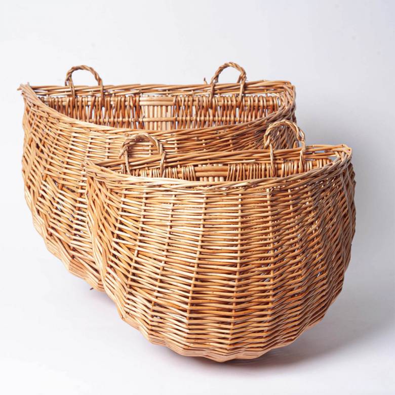 Set Of 2 Wicker Wall Hanging Storage Baskets