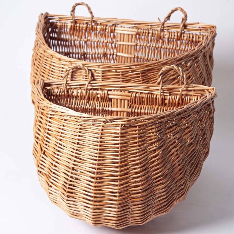 Set Of 2 Wicker Wall Hanging Storage Baskets