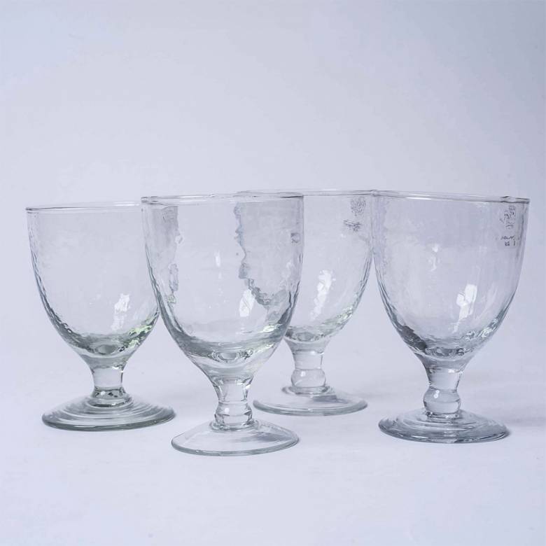Set Of 4 Yala Hammered Wine Glasses