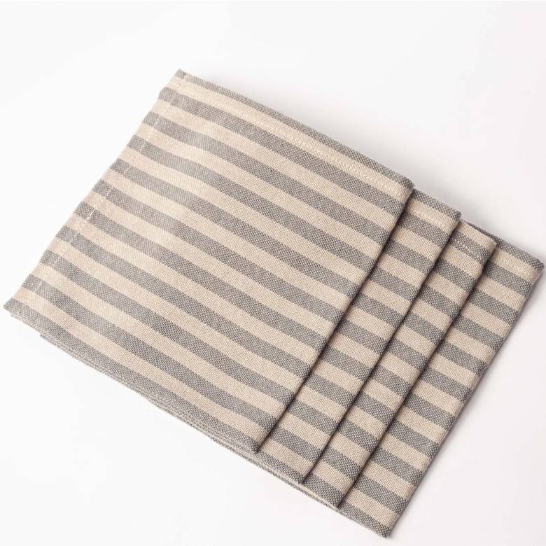 Set Of 4 Toulouse Napkins In Blue Stripe
