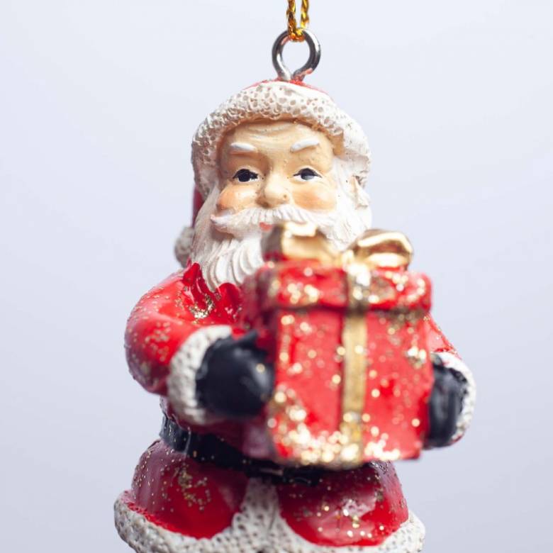 Skating Santa Resin Hanging Christmas Decoration