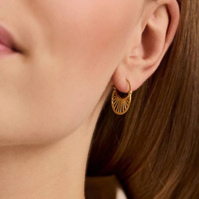 Small Daylight Hoop Earrings In Gold By Pernille Corydon