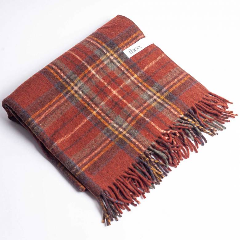 Small Blanket In Stewart Royal Antique Tartan Recycled Wool