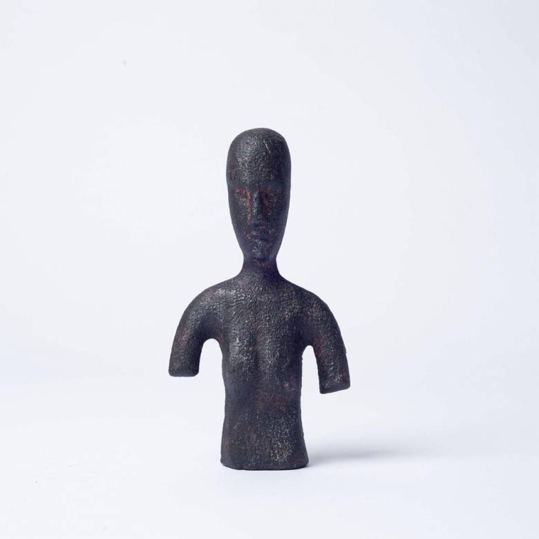 Small Brown Metal Rhea Scupltural Human Single Figure