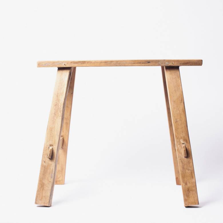 Small Recycled Teak Wooden Bench H:44cm