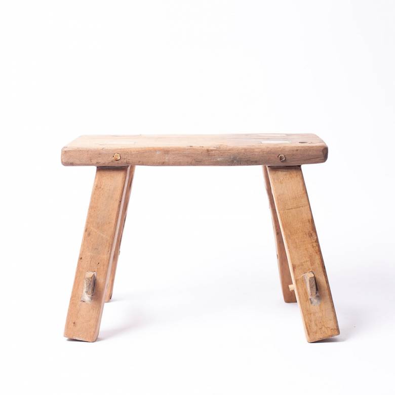 Small Recycled Teak Wooden Stool