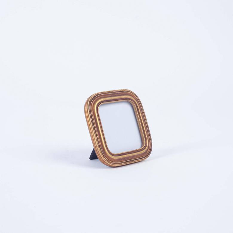 Small Square Photo Frame In Gold With Rounded Edges