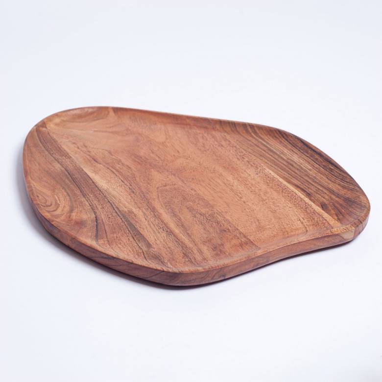 Small Wooden Organic Shaped Acacia Dish 31x27cm