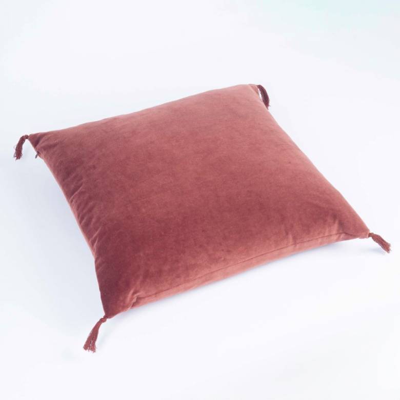 Square Velvet Cushion In Dark Rose 50x50cm