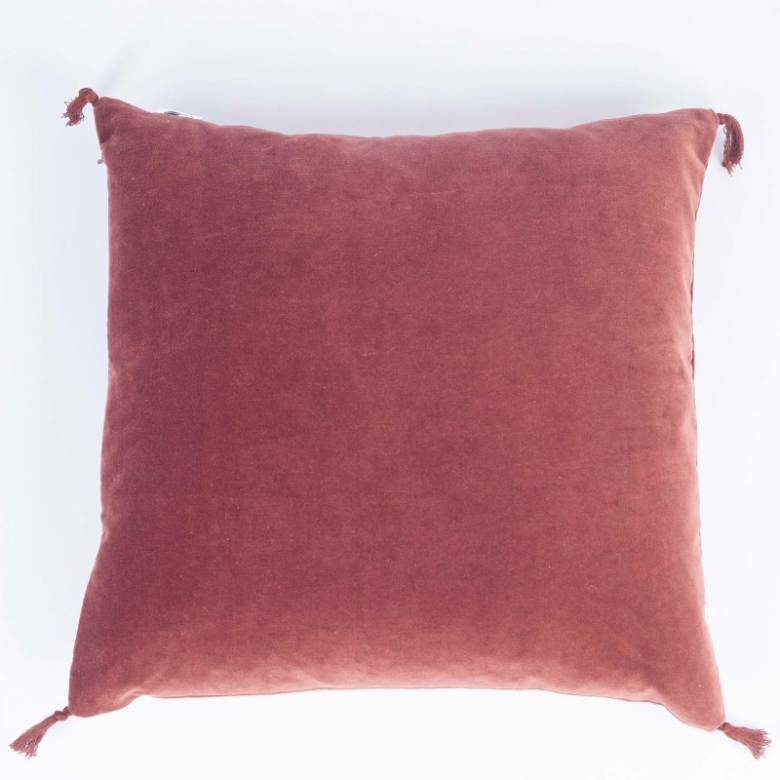 Square Velvet Cushion In Dark Rose 50x50cm