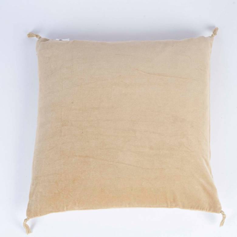 Square Velvet Cushion In Hemp 50x50cm
