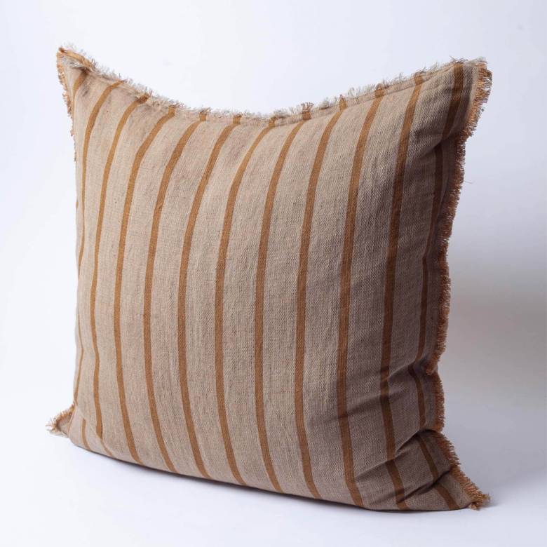 Square Striped Mustard Cushion 60x60cm