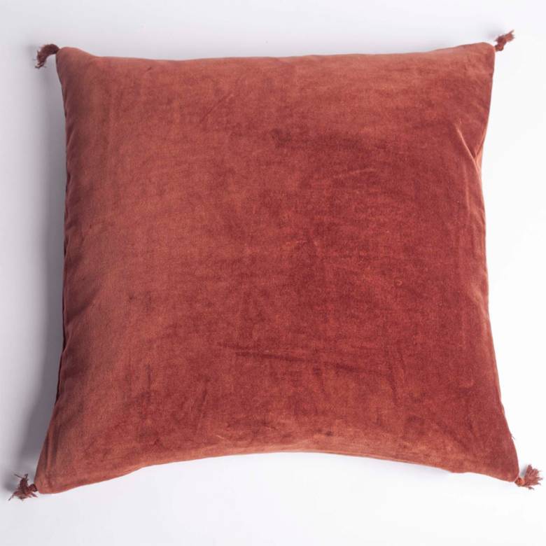 Square Velvet Cushion In Dark Rose 50x50cm