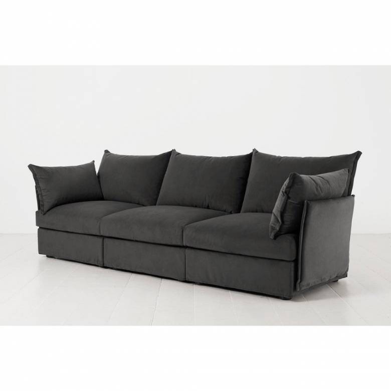 Swyft - Model 06 - 3 Seater Sofa - Velvet Charcoal