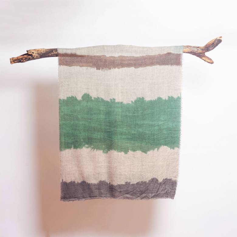 Teal Stripe Wool & Modal Scarf By Jo Edwards