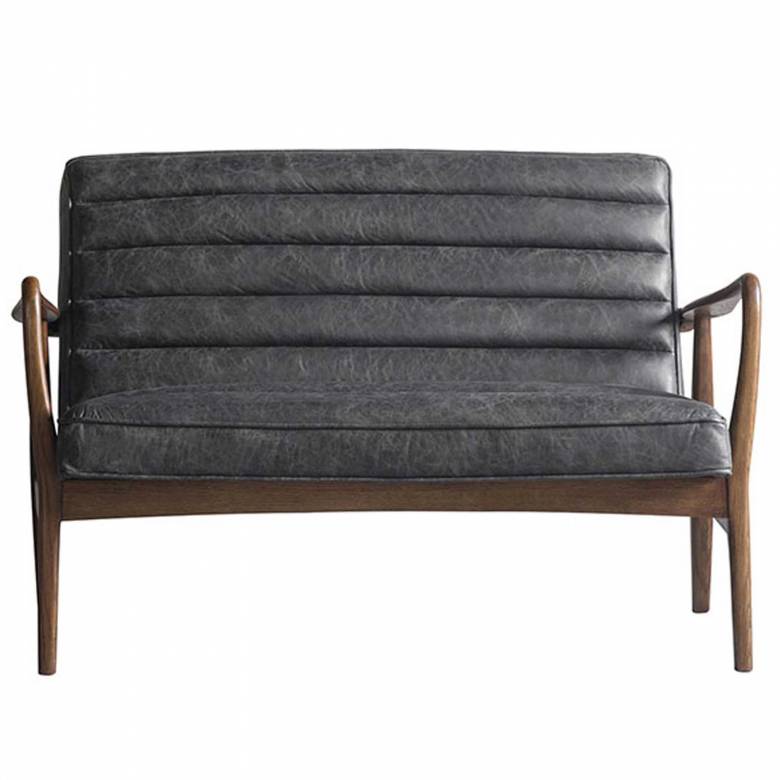 The Auto Oak 2 Seater Sofa in Distressed Ebony Leather