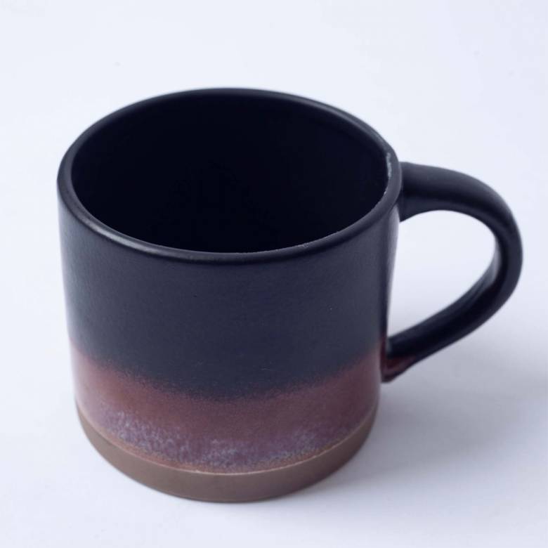 Two Tone Matte Stoneware Cup In Black