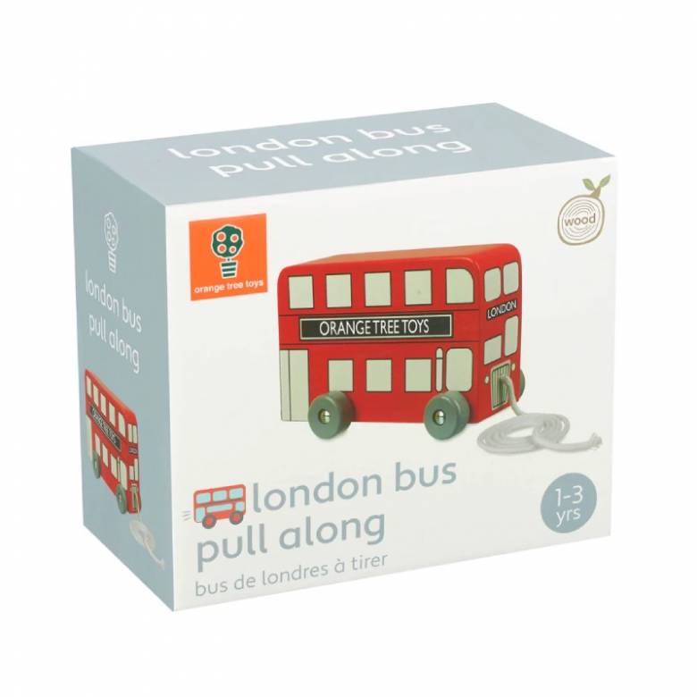 Wooden London Bus Pull Along Toy 1+