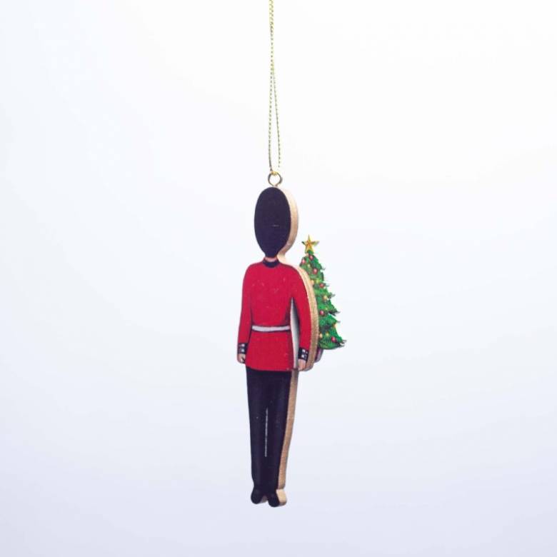 Wooden London Guard Hanging Christmas Decoration