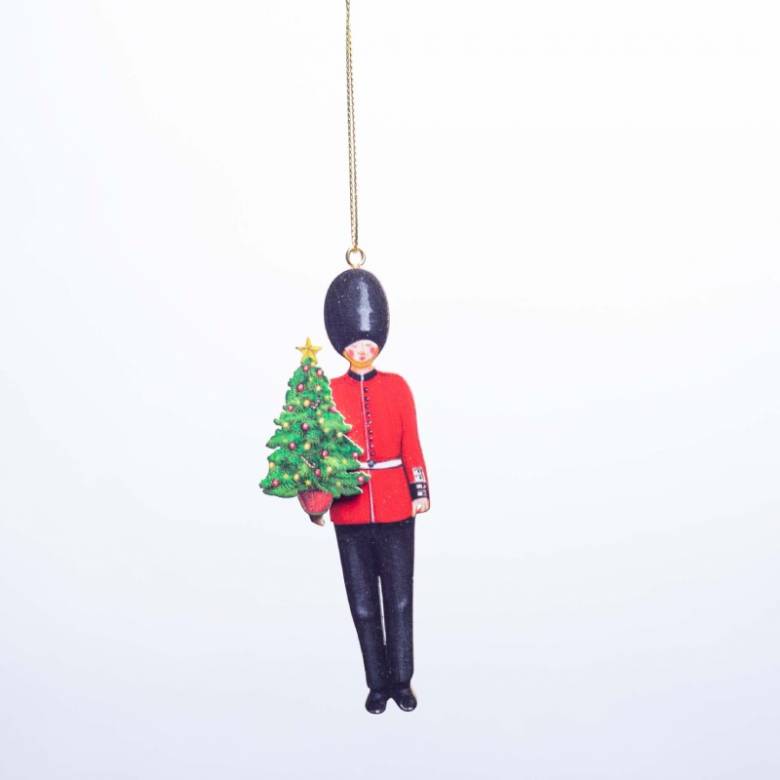 Wooden London Guard Hanging Christmas Decoration